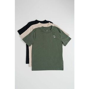 Set de tricouri din amestec de bumbac - 3 piese - Verde/Negru/Bej imagine