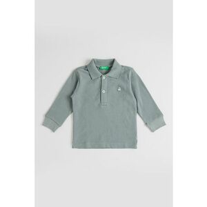 Bluza polo din pique de bumbac organic - Verde imagine