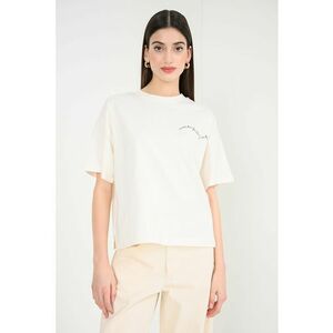 Tricou lejer cu detaliu text - Alb fildes imagine