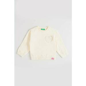 Bluza de trening cu aplicatie cu inima - Alb fildes imagine