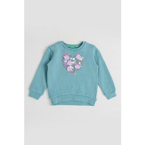 Bluza de trening din bumbac cu model floral - Verde persan imagine