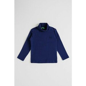 Bluza cu logo si guler inalt - Bleumarin imagine