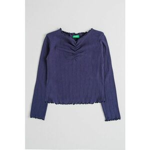 Bluza cu terminatii valurite - Bleumarin imagine
