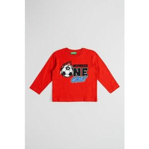 Bluza din bumbac cu imprimeu grafic si element interactiv - Rosu/Negru imagine