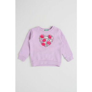 Bluza de trening din bumbac cu model floral - Violet imagine