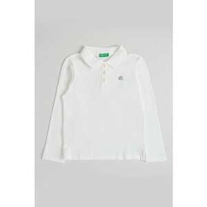 Bluza polo din material pique - Alb imagine