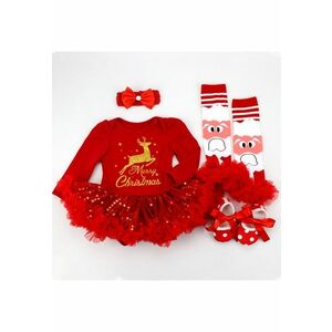 Rochita Rosie cu Accesorii de Craciun imagine