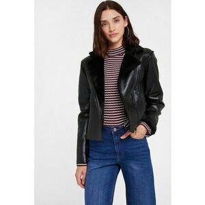 Jacheta biker de piele ecologica - Negru imagine