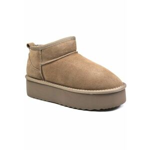 Ghete dama - piele intoarsa - I1250 - Bej imagine