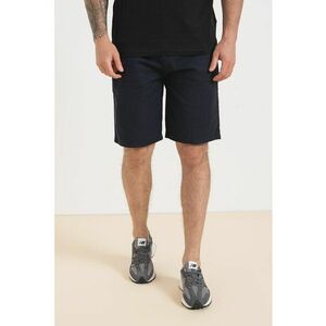 Pantaloni scurti din amestec de in cu snur in talie Mick - Bleumarin imagine