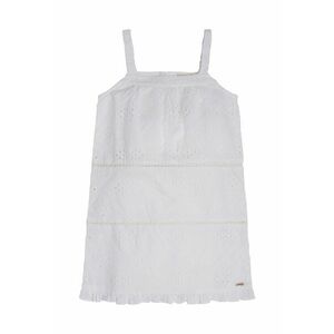 Rochie de bumbac cu broderii Sangallo - Alb imagine