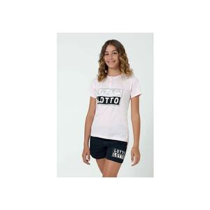 Pijama scurta cu impirimeu logo - Roz imagine