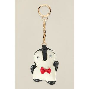 Breloc de piele ecologica cu model pinguin - Alb/Negru imagine