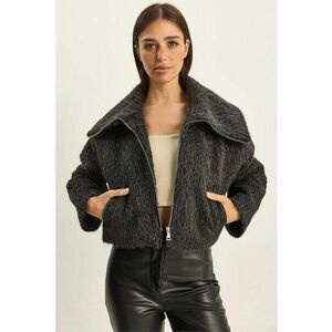 Jacheta dama textil - gri carbune imagine
