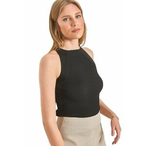 Top scurt - Jerseu - Negru - imagine