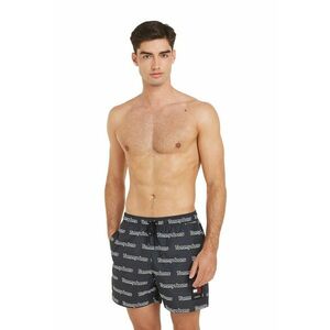 Pantaloni scurti de baie cu logo si talie ajustabila - Alb/Negru imagine