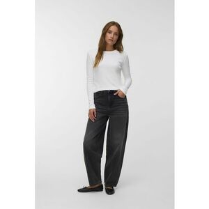 Blugi evazati cu model uni - Negru imagine