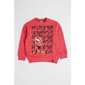 Bluza de trening cu imprimeu Spider-Man si decolteu la baza gatului - Rosu/Negru/Roz zmeuriu imagine