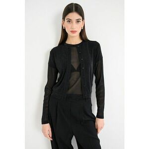 Bluza cu model 2-in-1 si aspect stralucitor - Negru stins/Argintiu imagine