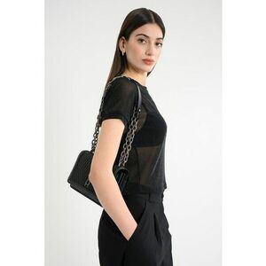 Bluza transparenta cu aspect stralucitor - Negru stins/Argintiu imagine
