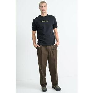Tricou din bumbac cu imprimeu pe partea din spate - Negru/Galben/Alb murdar imagine