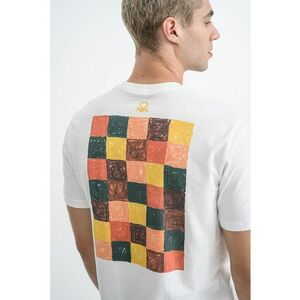 Tricou din bumbac cu design text - Visiniu/Portocaliu/Alb optic imagine