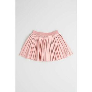 Fusta cu pliuri si talie elastica - Roz pastel/Argintiu imagine