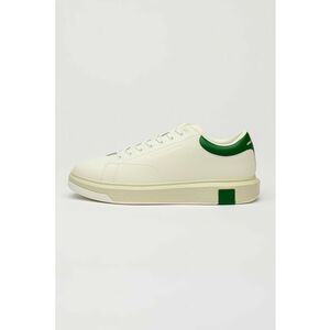 Pantofi sport din piele cu model uni - Alb/Verde imagine