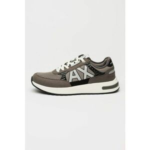 Pantofi sport cu insertii de plasa - Alb/Negru/Maro taupe imagine