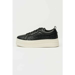 Pantofi sport flatform de piele ecologica - Negru imagine