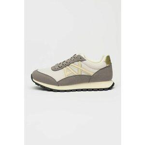 Pantofi sport de material sintetic cu insertii de plasa - Maro taupe deschis/Alb murdar imagine