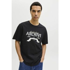Tricou din bumbac organic cu decolteu la baza gatului - Gri antracit imagine