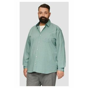 Camasa barbati big sizes - cu maneca lunga si imprimeu floral - Slim Fit - Verde deschis - Verde deschis imagine