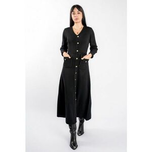 Rochie Black cu nasturi aurii si cordon impletit - Negru imagine