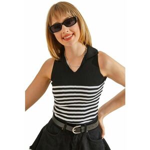 Top dama - Tricot - Negru - imagine