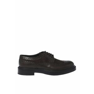 Pantofi brogue din piele si piele intoarsa - Maro imagine