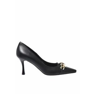 Pantofi din piele cu toc stiletto - Negru imagine