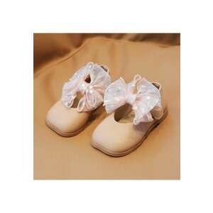 Pantofi Model Organza - Elegant - Piele ecologica - Fete - Velcro - Roz pudrat imagine