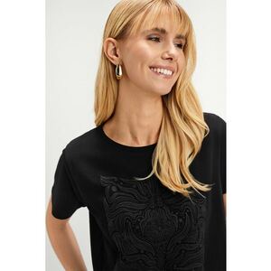 Tricou de bumbac cu imprimeu - Negru imagine