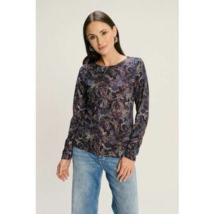 Pulover tricotat fin cu model - Negru/Albastru lavanda imagine