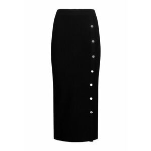 Fusta midi din tricot cu croiala cambrata - Negru imagine