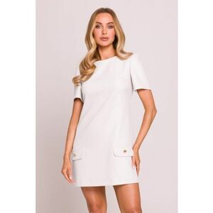 Rochie mini in forma de trapez - - Alb imagine
