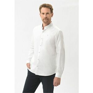 Camasa pentru barbati K-Macas - bumbac - Alb cu imprimeu buline - Regular Fit imagine