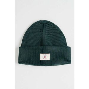 Caciula striata din amestec de bumbac si lana cu logo - Verde aquamarin imagine