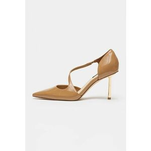 Pantofi cu toc stiletto si aspect lacuit Dolen - Maro deschis imagine