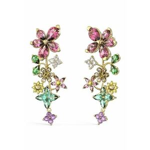 Cercei cu model floral si zirconia - Multicolor imagine