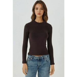 Bluza dama - croiala slim fit - tricot - Mocha Brown - Maro imagine