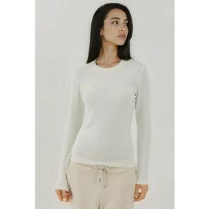 Bluza dama - top simplu - maneca lunga - tricot - Alb - Alb imagine