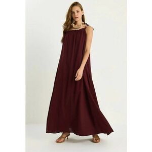 Rochie Maxi patrat - textil - Visiniu imagine