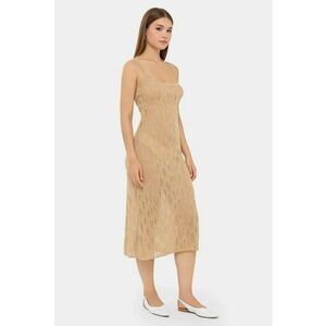 Rochie midi - Poliester/Viscoza - Bronz natural - imagine